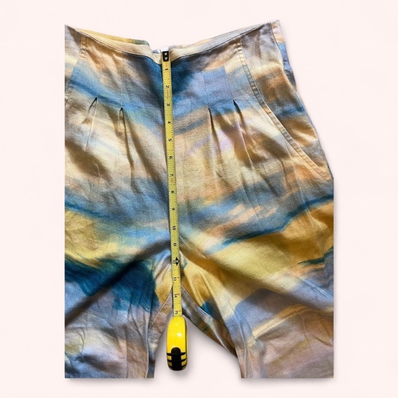 Adrienne Landau Blue Yellow Watercolor Wide Leg Pant Set NWOT Size S Resort - Picture 10 of 15
